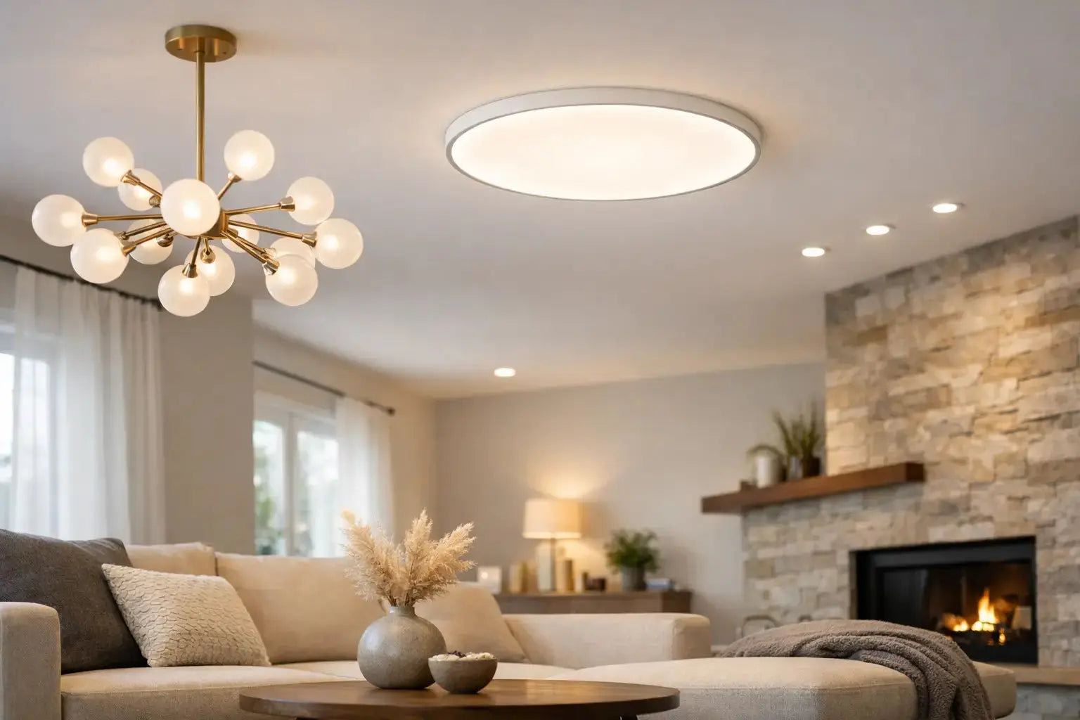 Living Room Ceiling Lights That Lift the Room