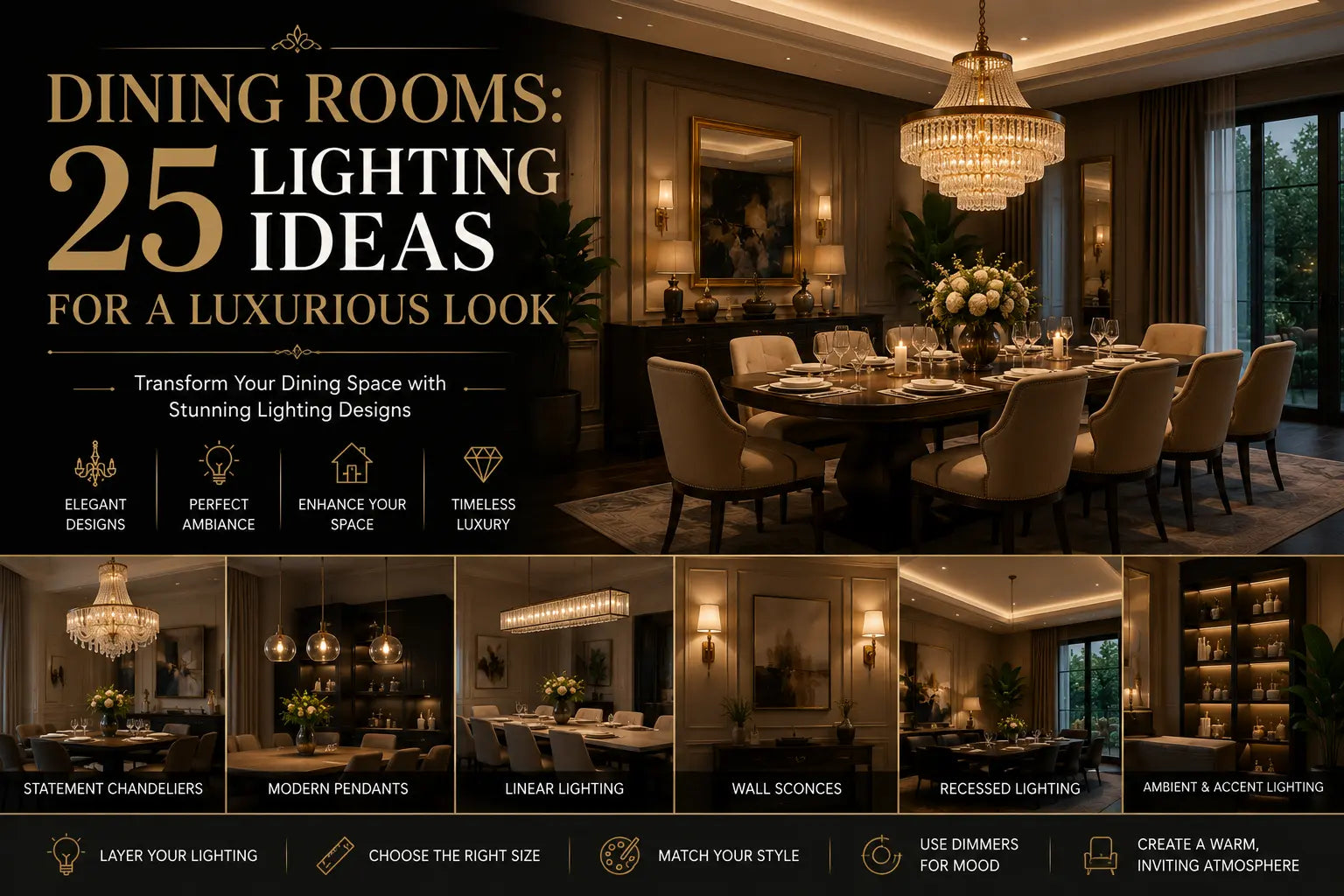 Dining Rooms: 25 Lighting Ideas for a Luxurious Look