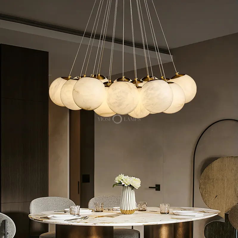 Modern Pearl Alabaster Ball Pendant Light ChandeliersLife®