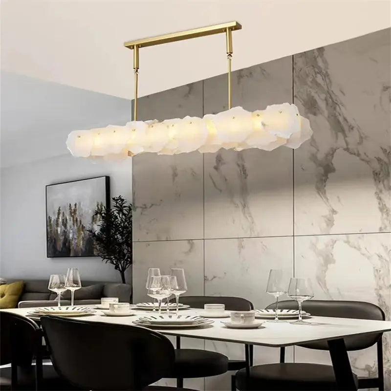 Alabaster Modern Snowflake Linear Chandelier ChandeliersLife®