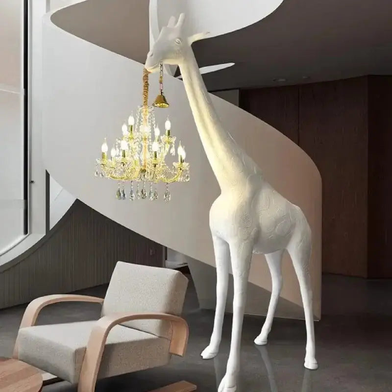 Art Sculpture Giraffe Floor Chandelier - White ChandeliersLife®