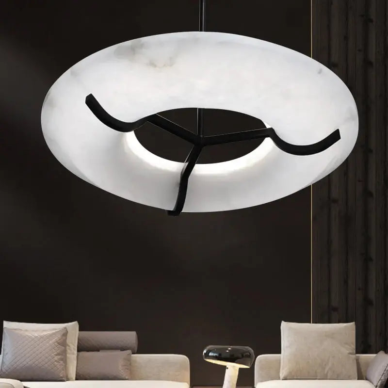 Modern Round Alabaster Dining Room Chandelier ChandeliersLife®