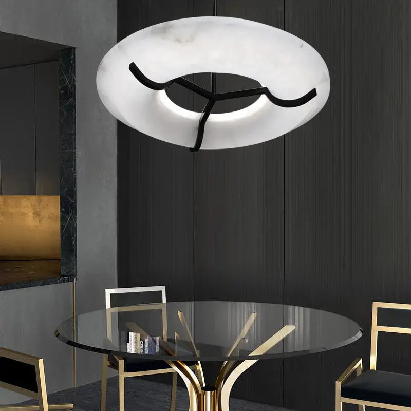 Modern Round Alabaster Dining Room Chandelier ChandeliersLife®
