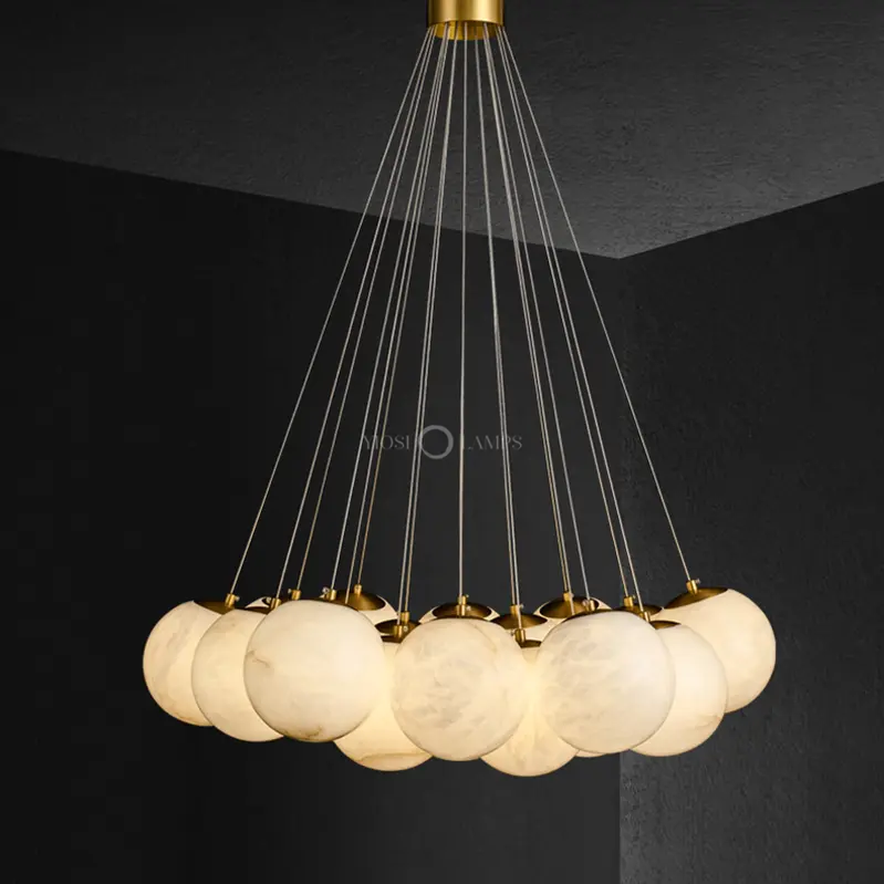 Modern Pearl Alabaster Ball Pendant Light ChandeliersLife®