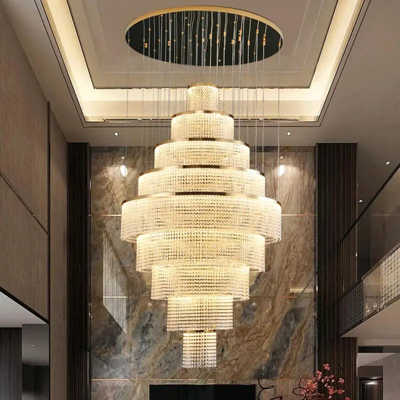 Modern Circle Ring Long Led Handing Crystal Chandelier ChandeliersLife®