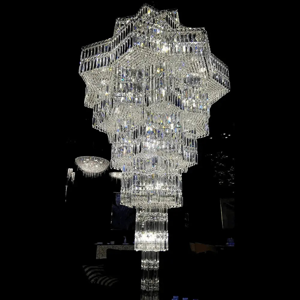 Luxury Villa Chandeliers Star Staircase Crystal Chandelier ChandeliersLife®
