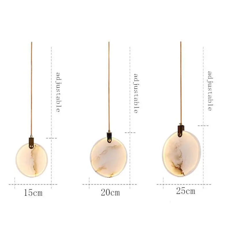 Modern Discs Alabaster Long Staircase Chandelier ChandeliersLife®