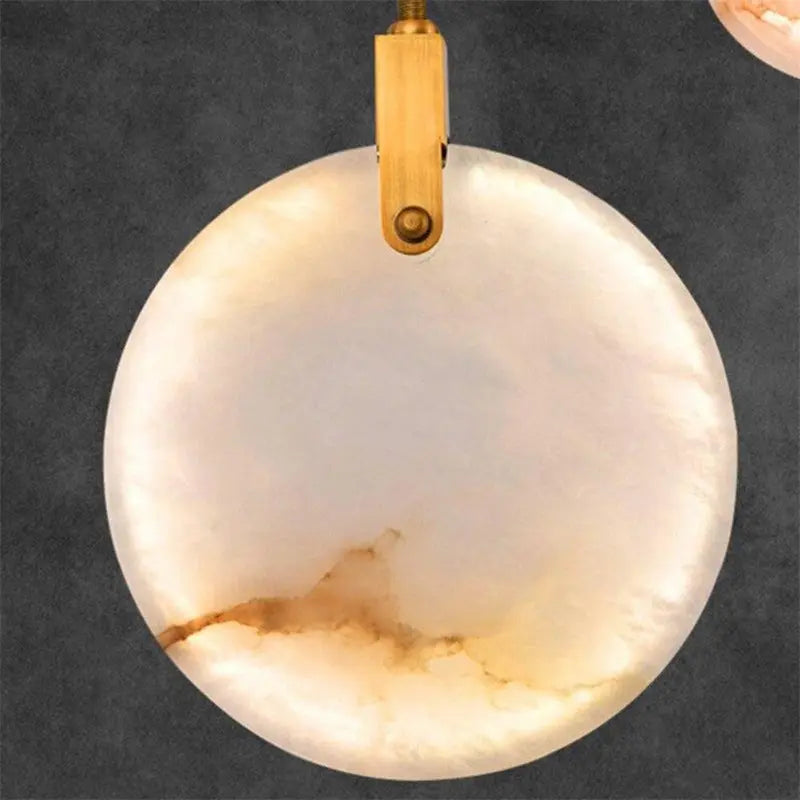 Modern Discs Alabaster Long Staircase Chandelier ChandeliersLife®