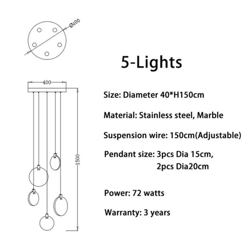 Modern Discs Alabaster Long Staircase Chandelier ChandeliersLife®