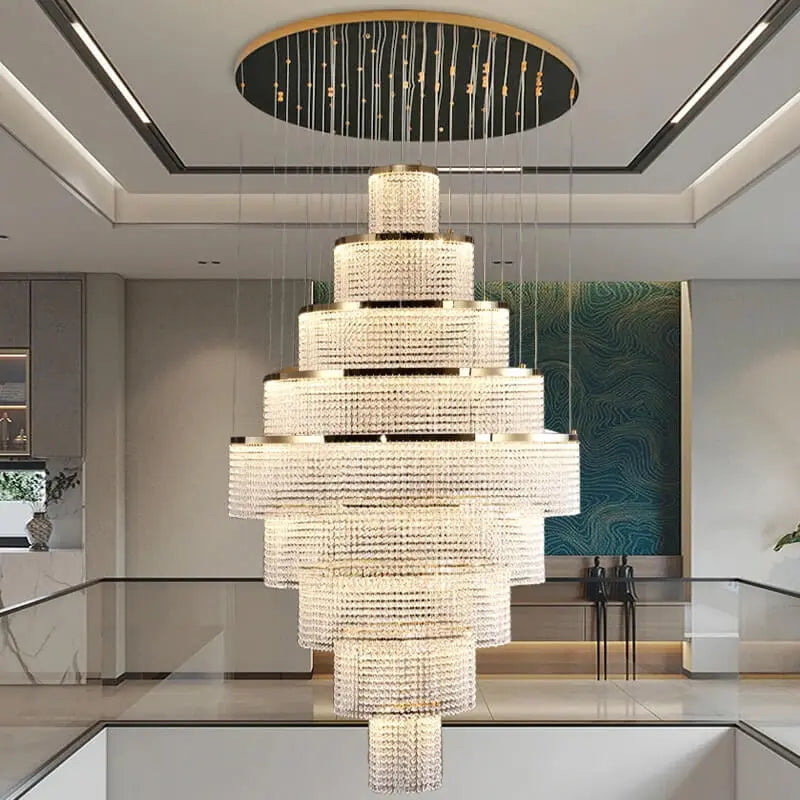 Modern Circle Ring Long Led Handing Crystal Chandelier ChandeliersLife®
