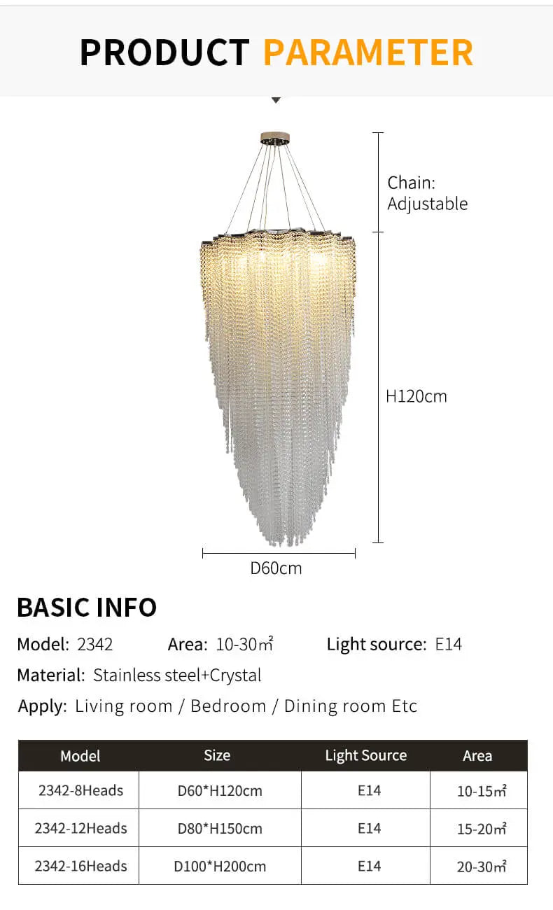 Luxury High Ceiling Modern Crystal Chandelier ChandeliersLife®