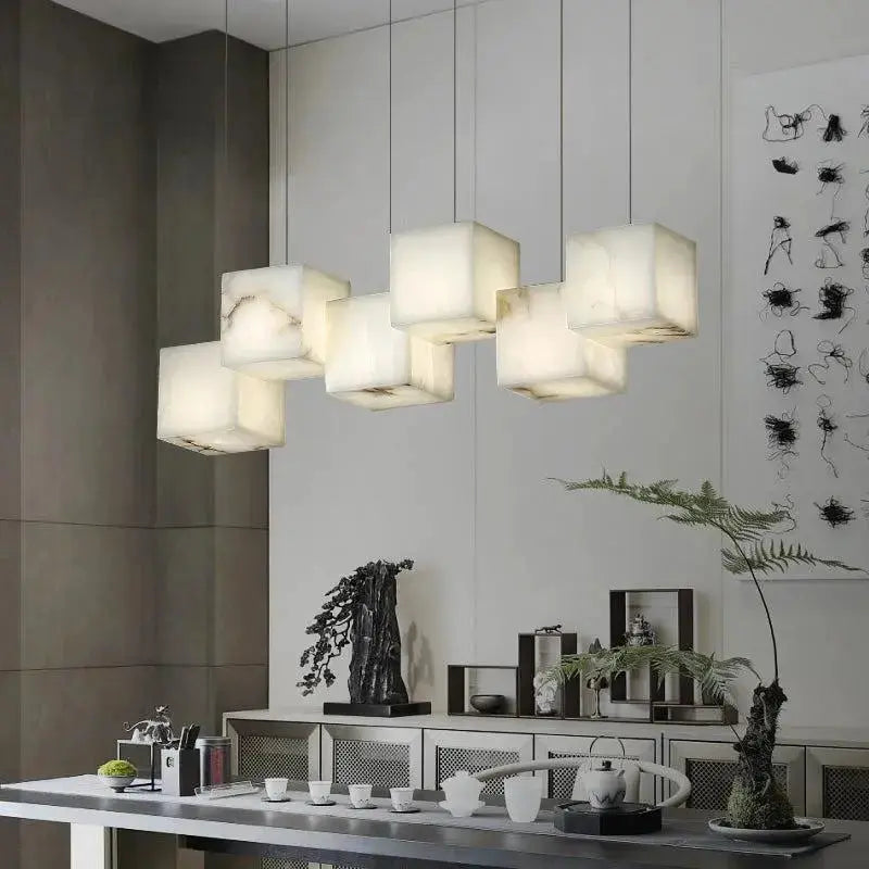 Cubic Handmade Alabaster Pendant Chandelier ChandeliersLife®
