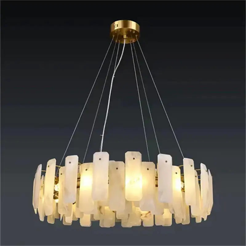 Natural Stone Round Pendant Chandelier ChandeliersLife®