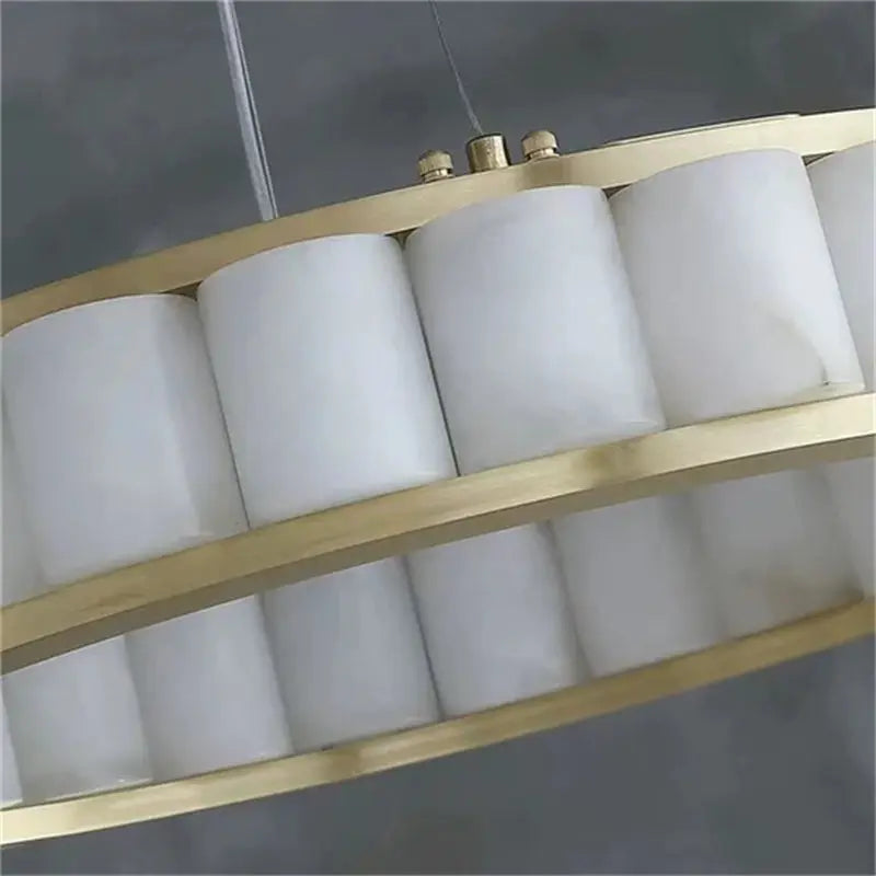 Alabaster Circle Round Pendant Chandelier ChandeliersLife®