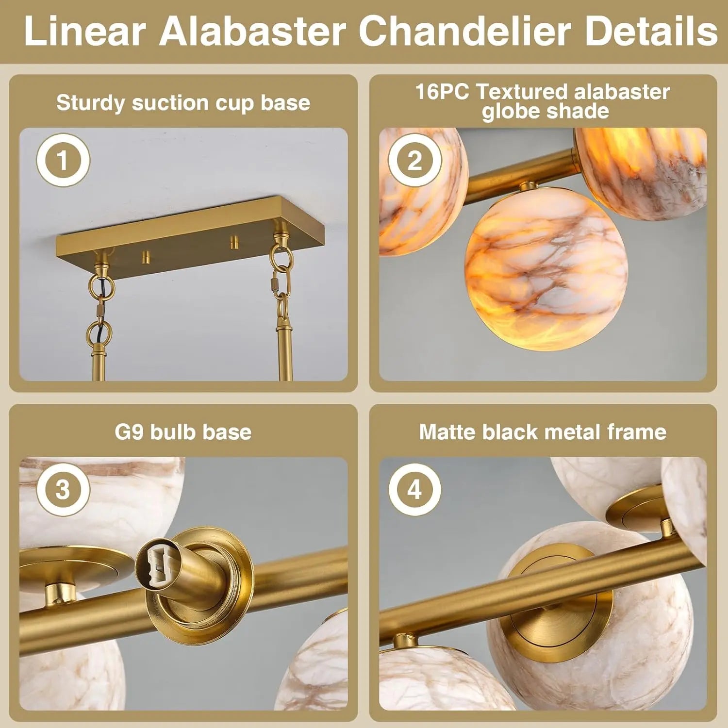 Modern Unique Alabaster Chandelier ChandeliersLife®