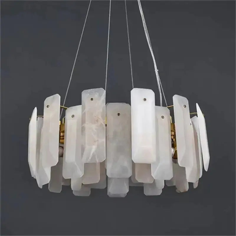 Natural Stone Round Pendant Chandelier ChandeliersLife®