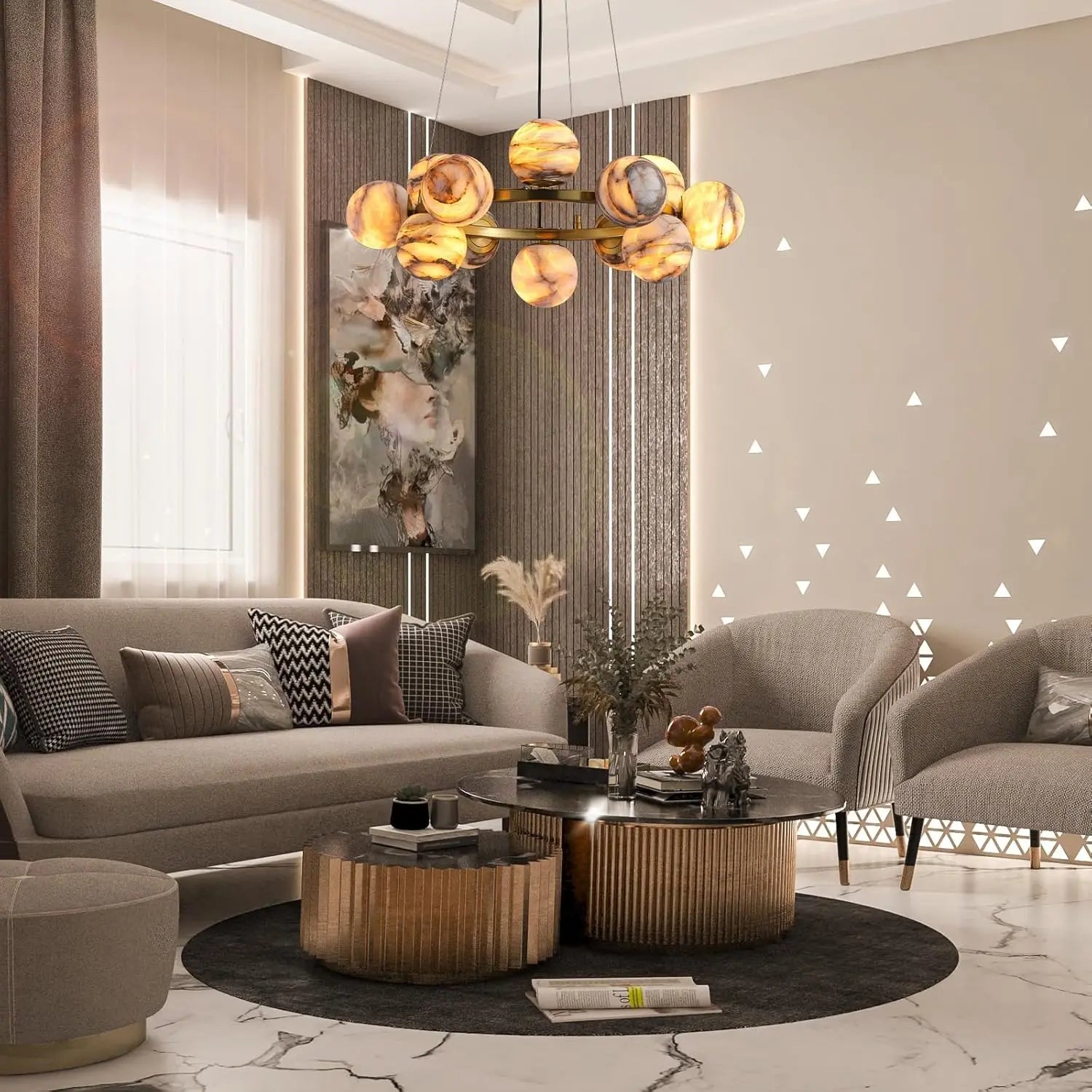 Modern Unique Alabaster Chandelier ChandeliersLife®