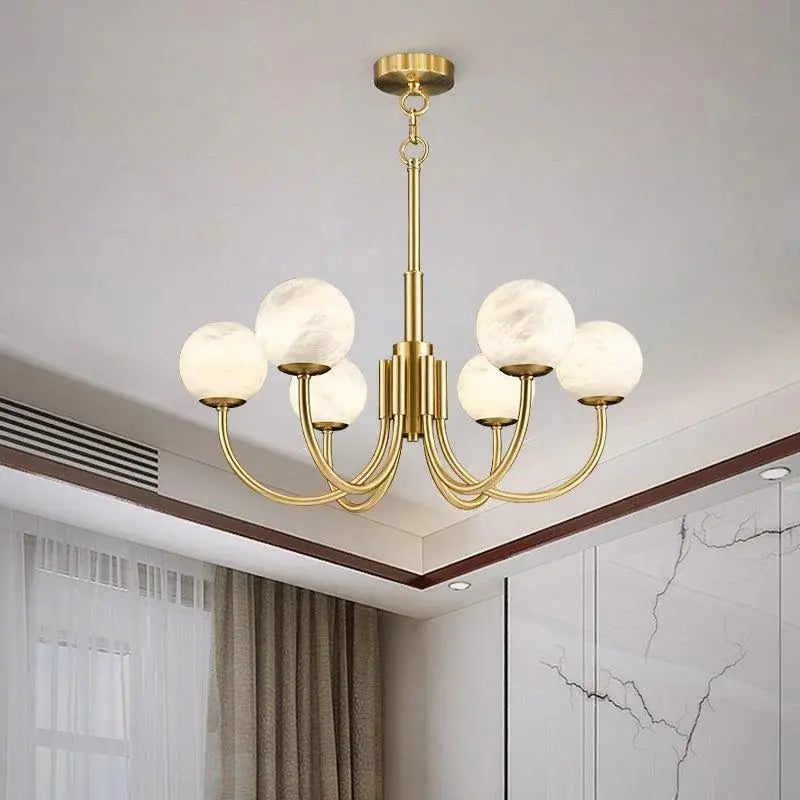 Marble Modern Brass Chandelie ChandeliersLife®