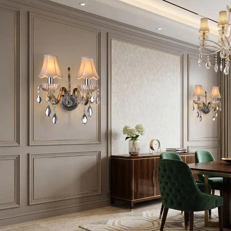 European Style Crystal Chandelier, Gold Wrought Iron Crystal Lamp High-end Light Luxury and Atmospheric Duplex Candle Lighting ChandeliersLife®