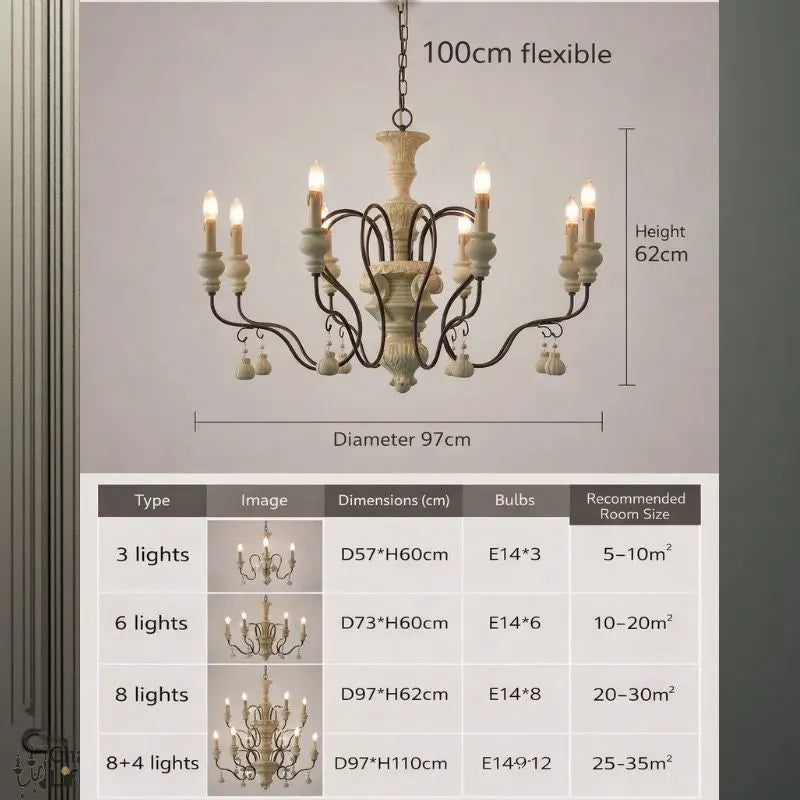 Classic Franch Wood Chandelier ChandeliersLife®