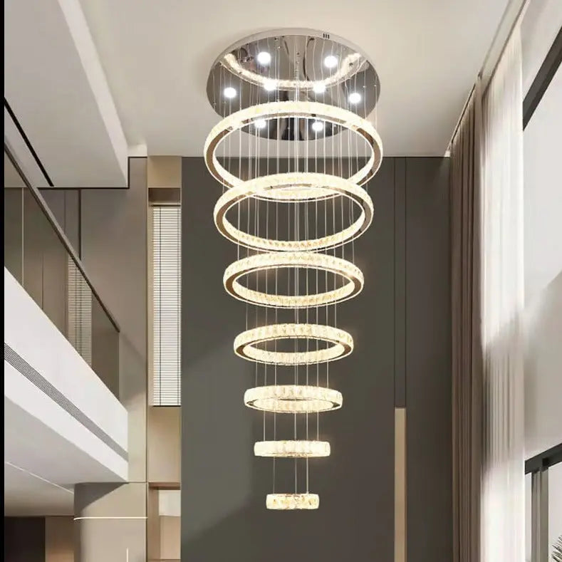 Rings Chandeliers for Loft Villa Duplex Design - Gold ChandeliersLife®
