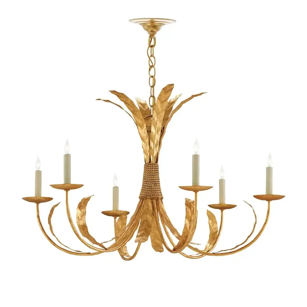 Solenne Gold Leaf Iron Pendant Light ChandeliersLife®