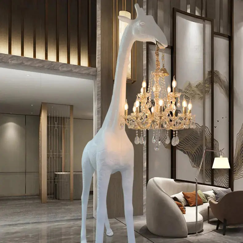 Art Sculpture Giraffe Floor Chandelier - White ChandeliersLife®