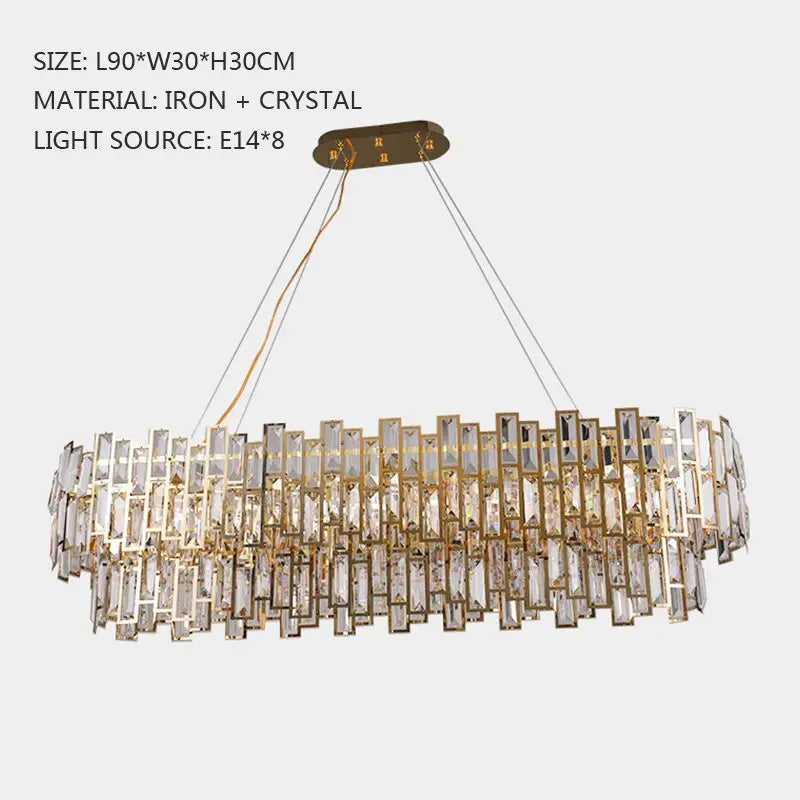 Oval Gold Crystal Desinger Chandelier ChandeliersLife®