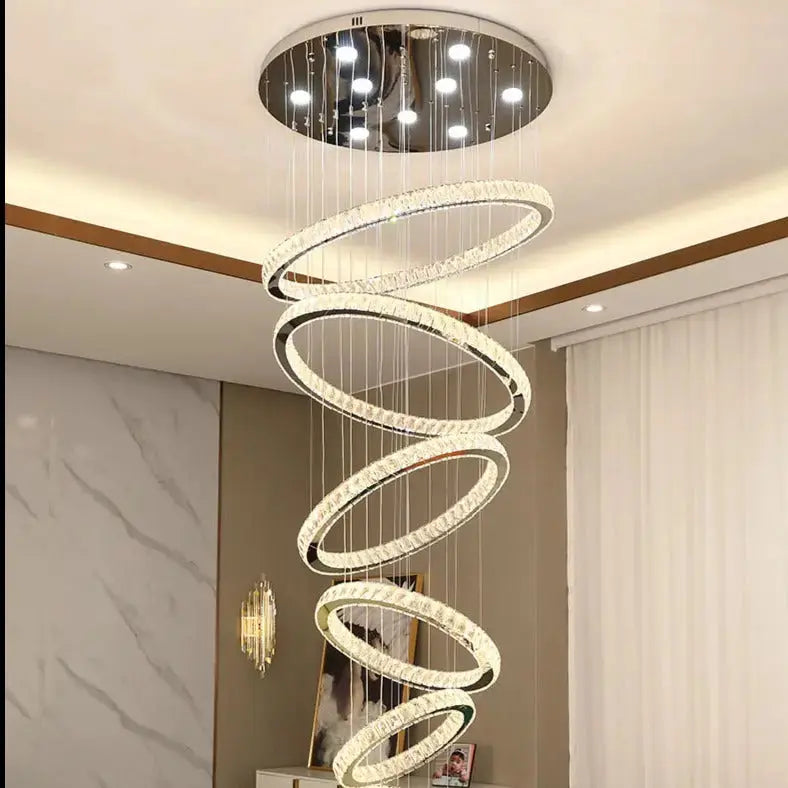 Rings Chandeliers for Loft Villa Duplex Design - Gold ChandeliersLife®