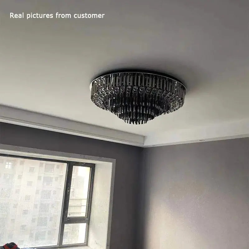 Luxury Crystal Ceiling Smoky Gray Lamp ChandeliersLife®