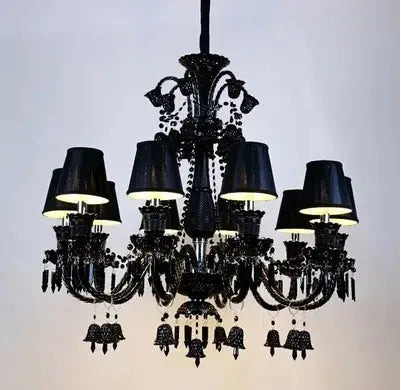 Black Crystal Chandelier Lighting Luxury Hotel Chandeliers For Dining Room Black Chandelier Lamps Glass Crystals For Chandeliers ChandeliersLife®