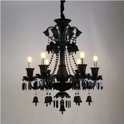 Black Crystal Chandelier Lighting Luxury Hotel Chandeliers For Dining Room Black Chandelier Lamps Glass Crystals For Chandeliers ChandeliersLife®