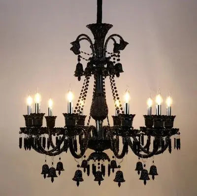 Black Crystal Chandelier Lighting Luxury Hotel Chandeliers For Dining Room Black Chandelier Lamps Glass Crystals For Chandeliers ChandeliersLife®