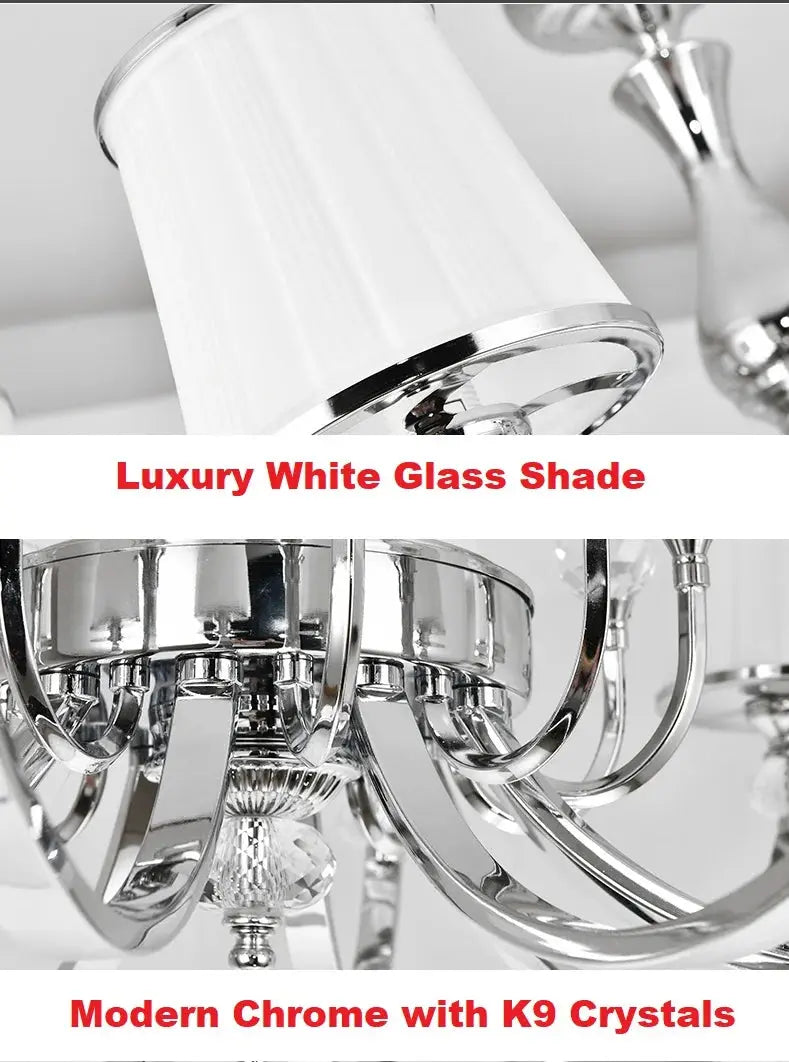 Chrome Modern Chandelier Lights For Living Room Bedroom Led Lighting Fixture Crystal Lamp E14 Led Lighting ChandeliersLife®