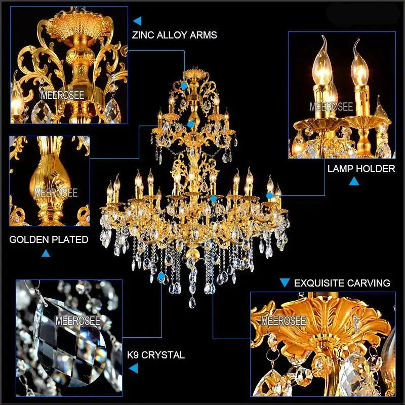 Luxurious Crystal 3 Tiers Chandelier