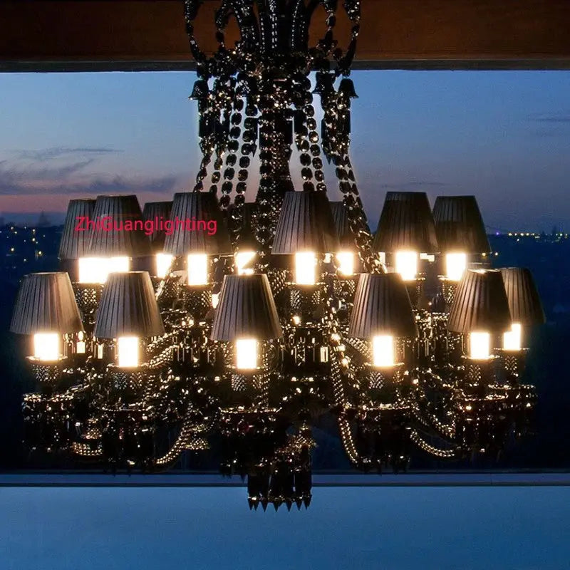 Black Crystal Chandelier Lighting Luxury Hotel Chandeliers For Dining Room Black Chandelier Lamps Glass Crystals For Chandeliers ChandeliersLife®
