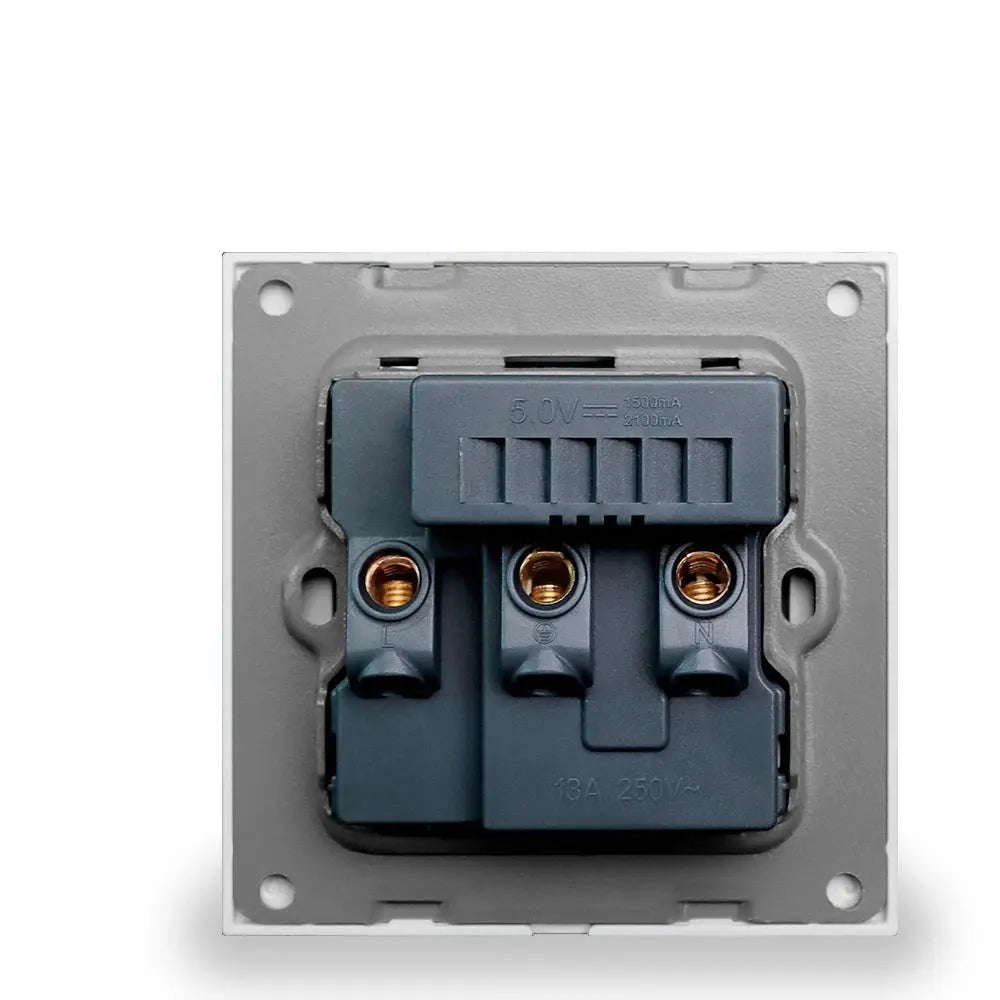 Dual USB Charger Electric Plug Wall Type C Power Socket