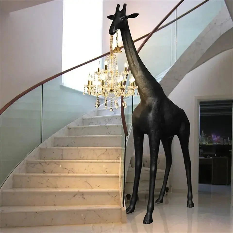 Art Sculpture Giraffe Floor Chandelier - Black ChandeliersLife®
