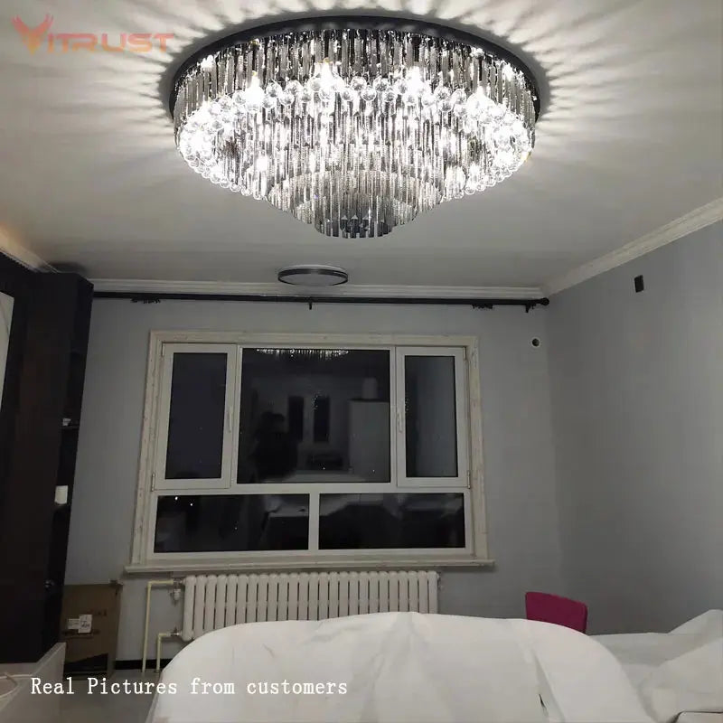 Luxury Crystal Ceiling Smoky Gray Lamp ChandeliersLife®