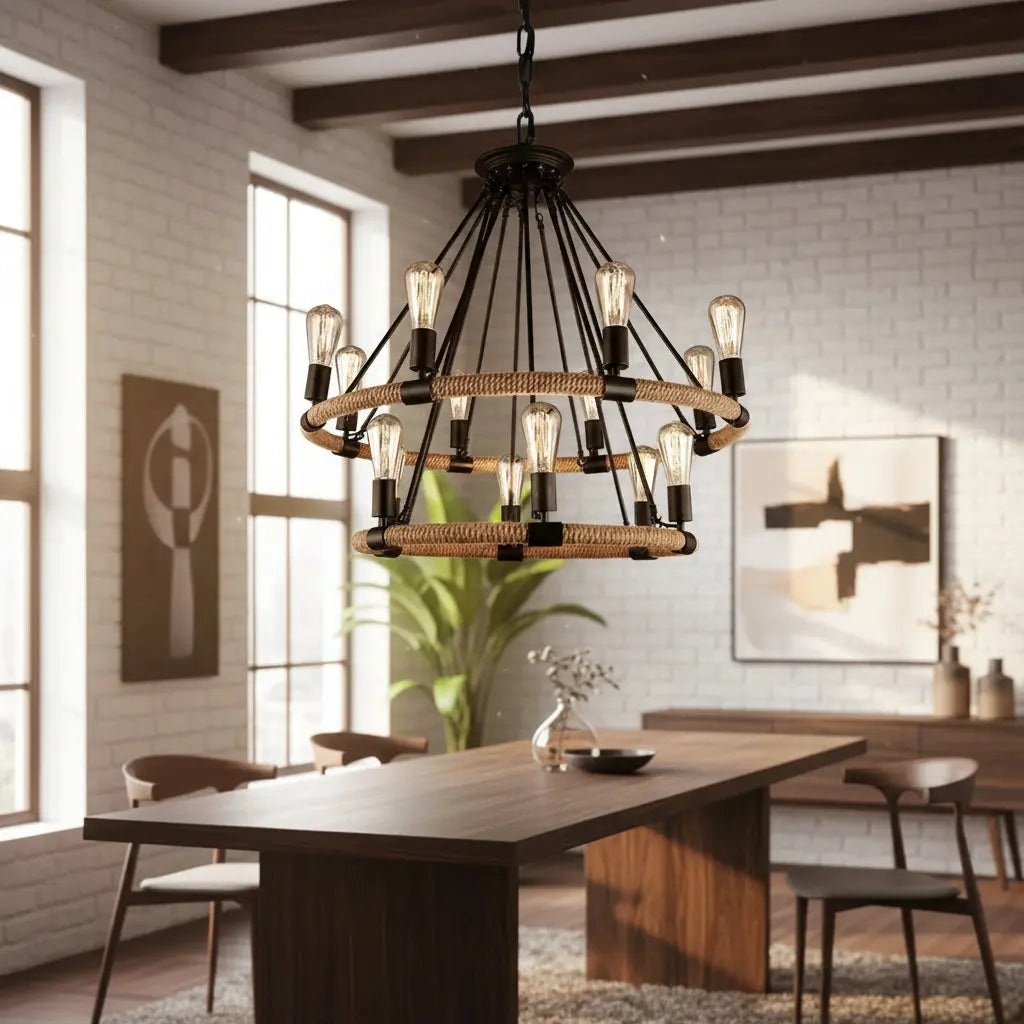 Industrial Island Rope Pendant Light ChandeliersLife®