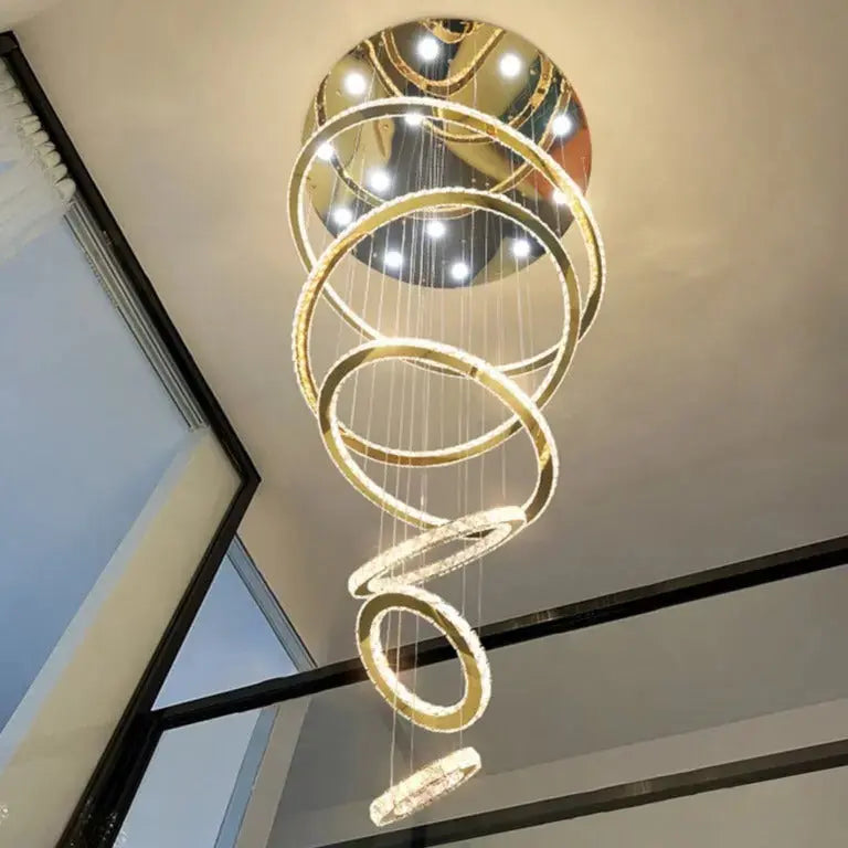 Rings Chandeliers for Loft Villa Duplex Design - Gold ChandeliersLife®