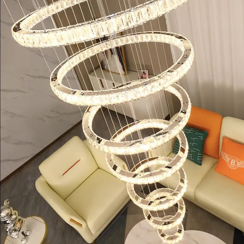 Rings Chandeliers for Loft Villa Duplex Design - Chrome ChandeliersLife®