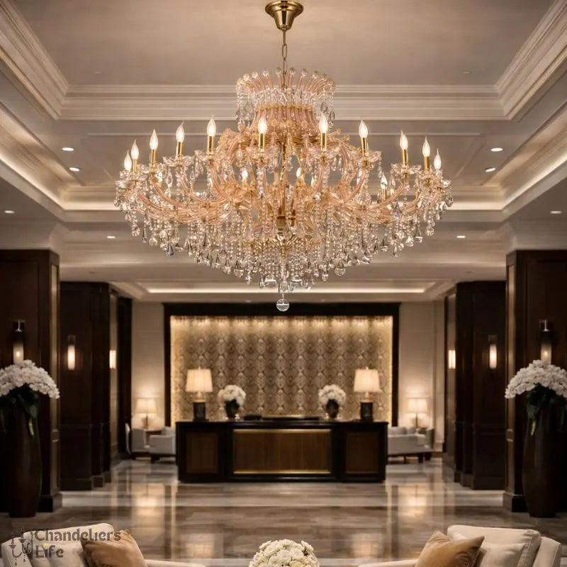 Luxurious Amber Crystal Chandelier ChandeliersLife®