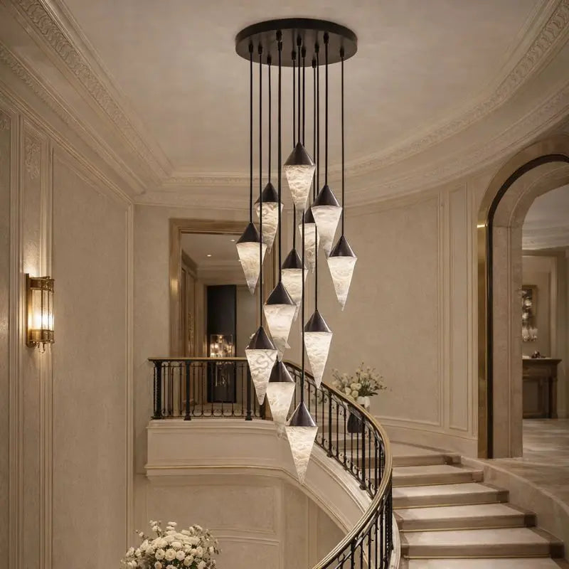 Modern Alabaster Cone Cluster Chandelier ChandeliersLife®
