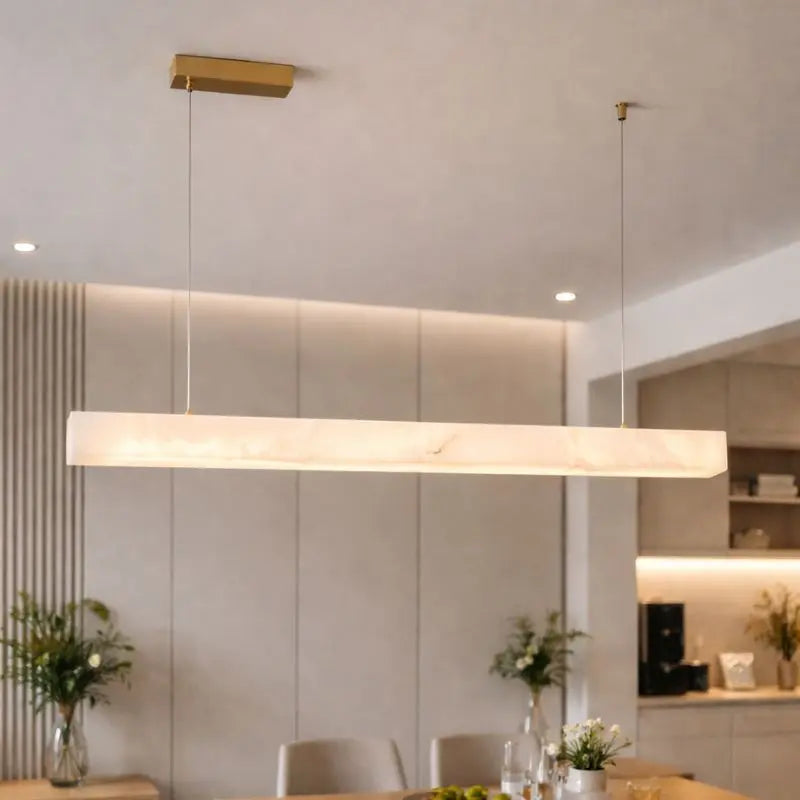 Natural Marble Alabaster Linear Chandelier ChandeliersLife®