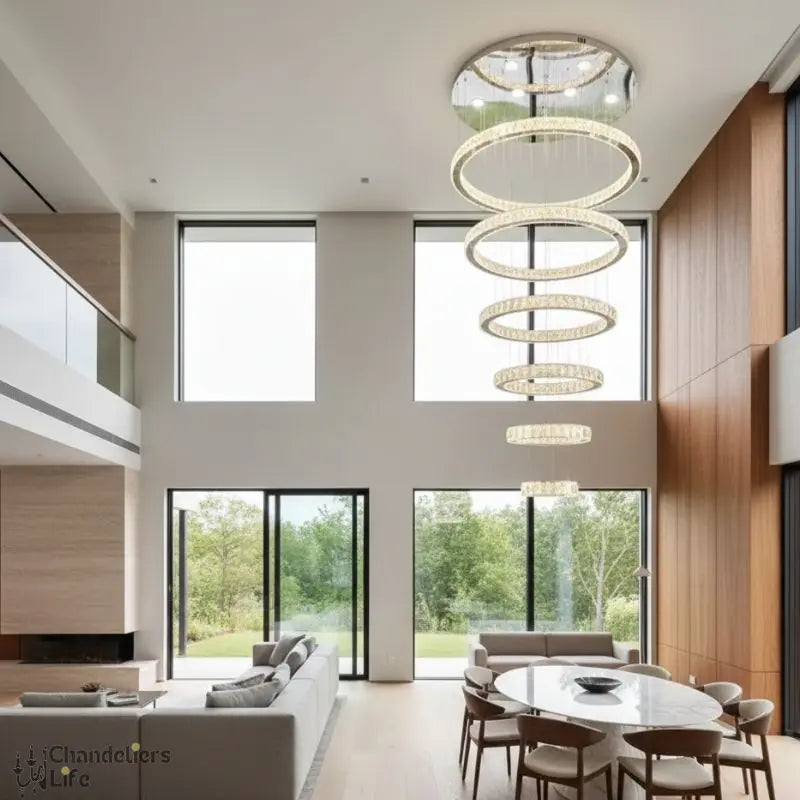 Rings Chandeliers for Loft Villa Duplex Design - Chrome ChandeliersLife®