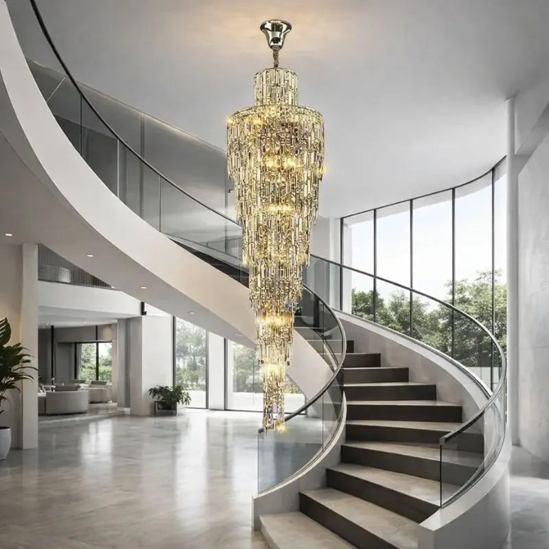 Rotating Staircase Crystal Chandelier ChandeliersLife®