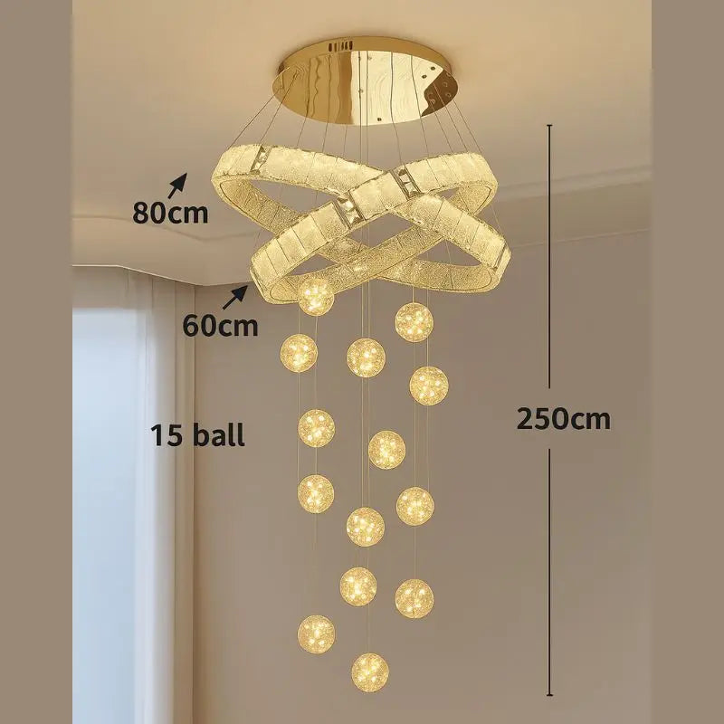 Modern Home Decor Led Staircase Chandeliers