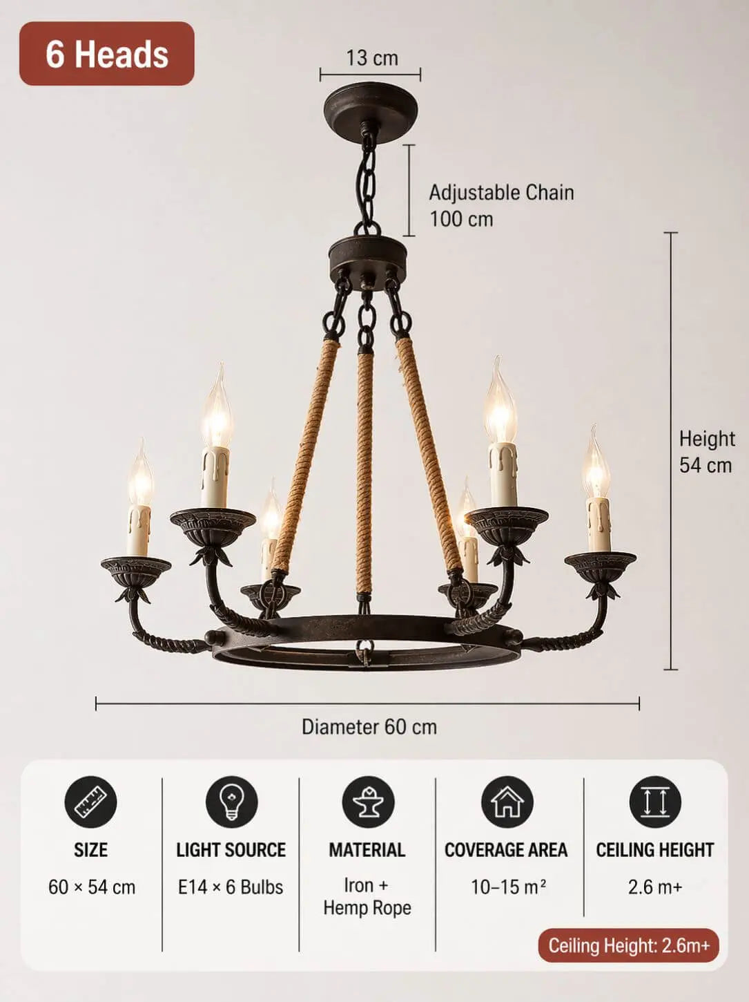 Rustic Farmhouse Chandelier for Dining Room | Vintage Country Lighting Idea ChandeliersLife®