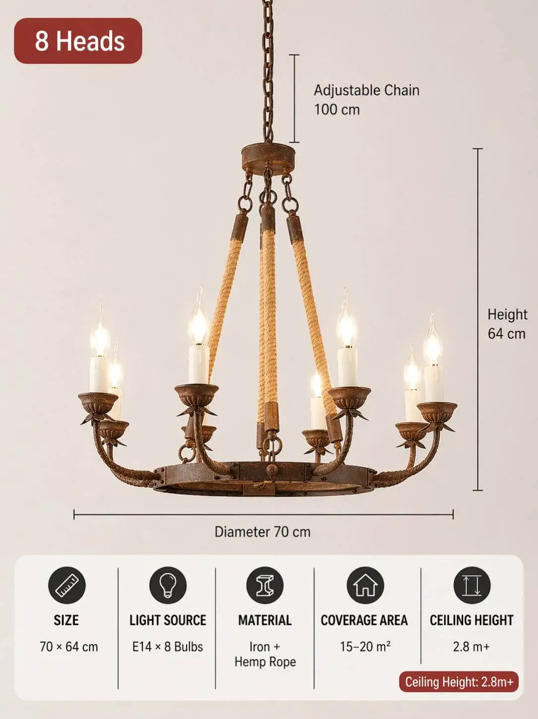 Rustic Farmhouse Chandelier for Dining Room | Vintage Country Lighting Idea ChandeliersLife®